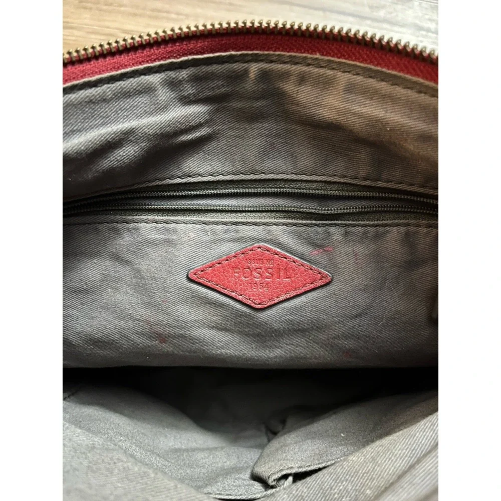 Fossil Keely Leather Crossbody Bag Vibrant Two Tone Red Pink‎ Shoulder Bag